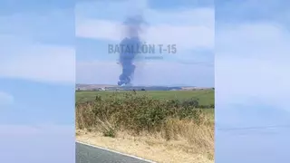 Activan el nivel 1 de peligrosidad por un incendio en Montehermoso próximo a edificaciones