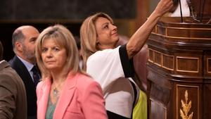 Cristina Valido durante una de las votaciones en el Congreso el jueves pasado.