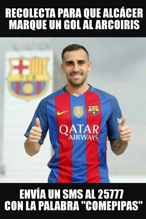 "Alcácer, otro mes que no cobras" Los 'memes' del drama de Paco con el Barça