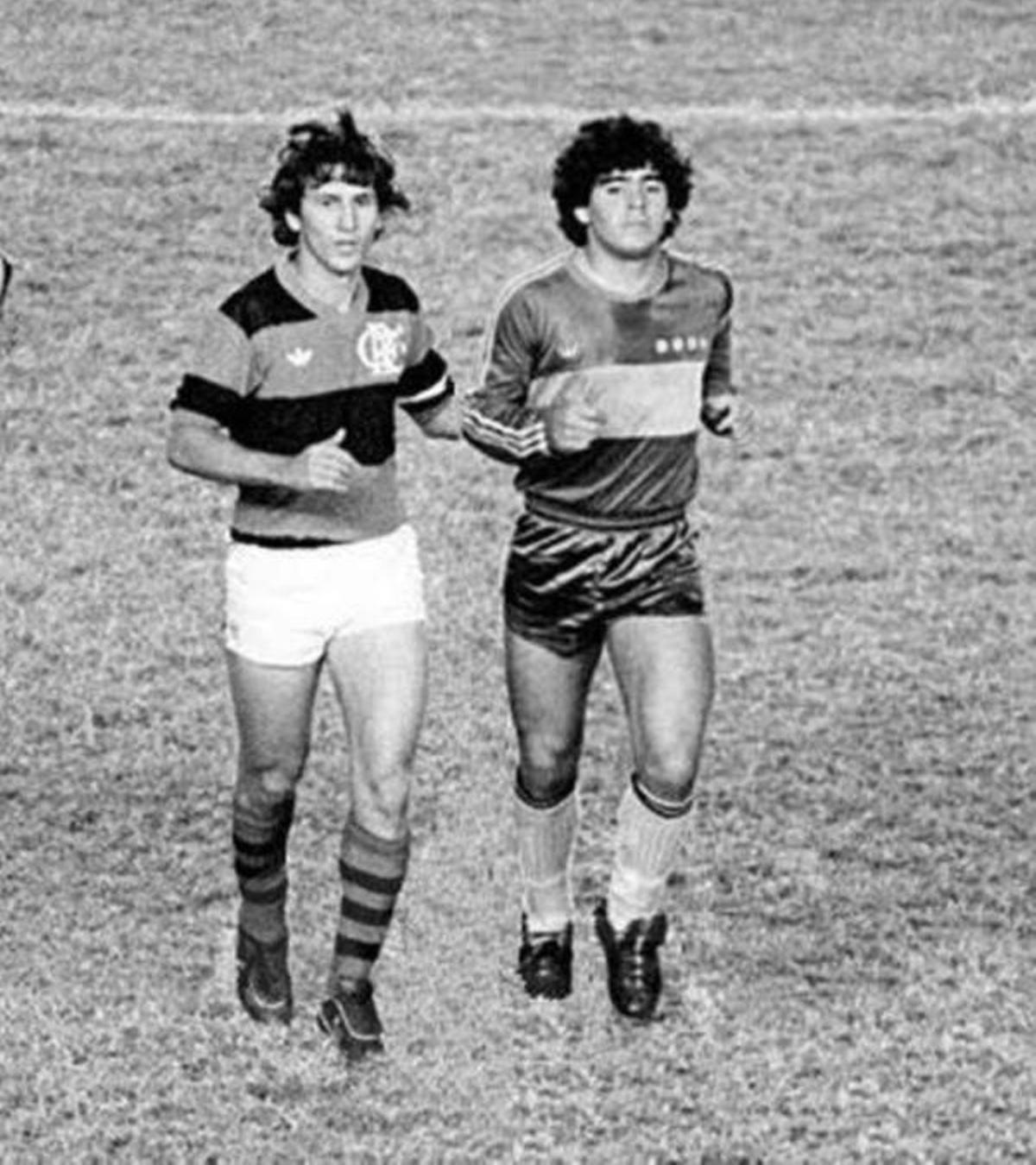 Zico y Maradona, en un Flamengo - Boca