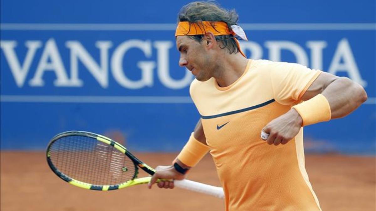 Nadal celebra el triunfo ante Fognini