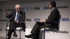 Francisco González, presidente del BBVA, durante el debate con el periodista Michele Catanzaro, dentro del proyecto Open Mind.