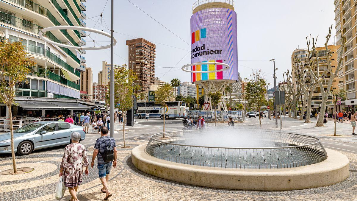 La plaza de la Hispanidad de Benidorm con el tecnohito donde se celebrará el evento de Eurovisión.