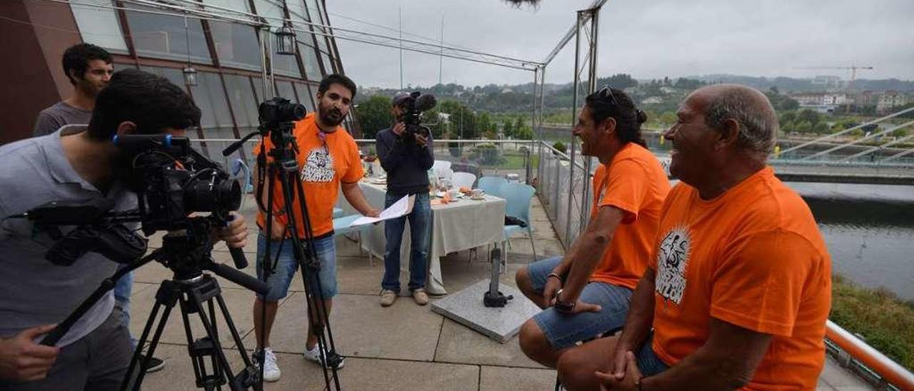 Filmación del reportaje en el Pazo da Cultura de Pontevedra. // Gustavo Santos