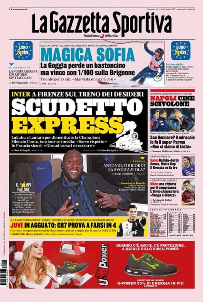 La portada de La Gazzetta del 15 de diciembre