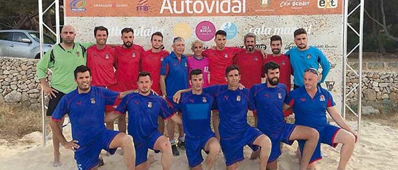 Selección balear de fútbol playa que ganó el Torneo Autovidal.