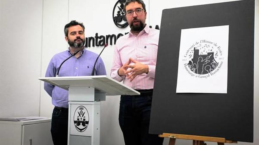 Raül Llopis y Juan Luis Guitart presentando el homenaje.