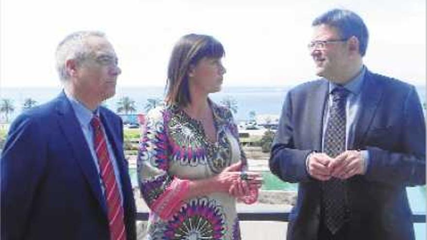 Pere Navarro, Francina Armengol y Ximo Puig, ayer, en Palma.
