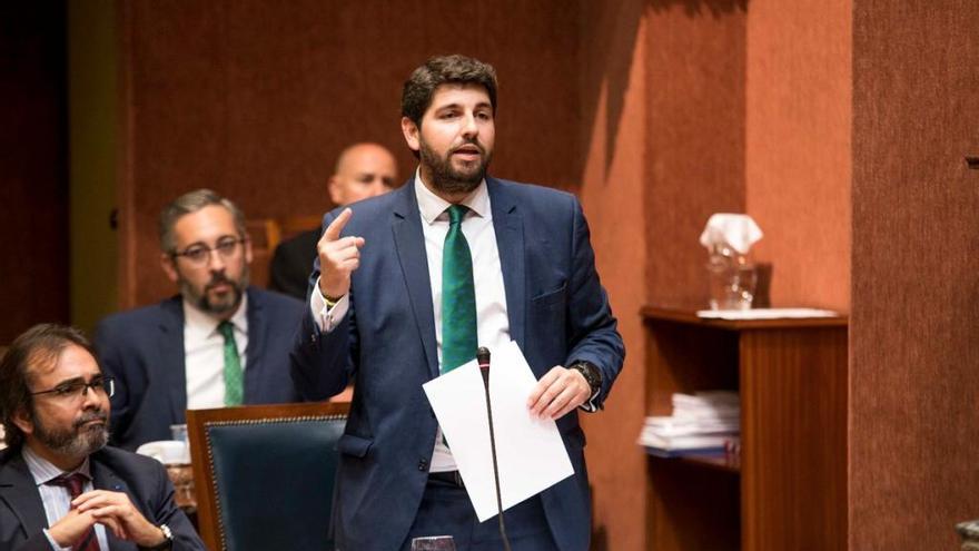 López Miras, ayer en la Asamblea Regional.