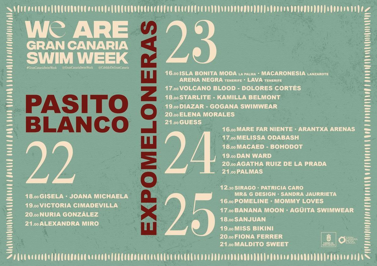 Calendario de desfiles.