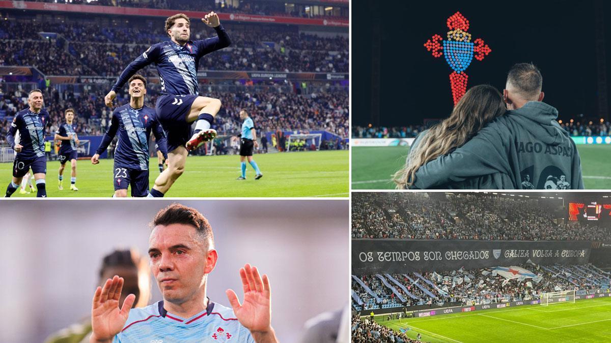 La 10.ª travesía del Celta por Europa: el récord de partidos de Aspas, los 3.000 fieles de Lyon y 1.500 km de sudor