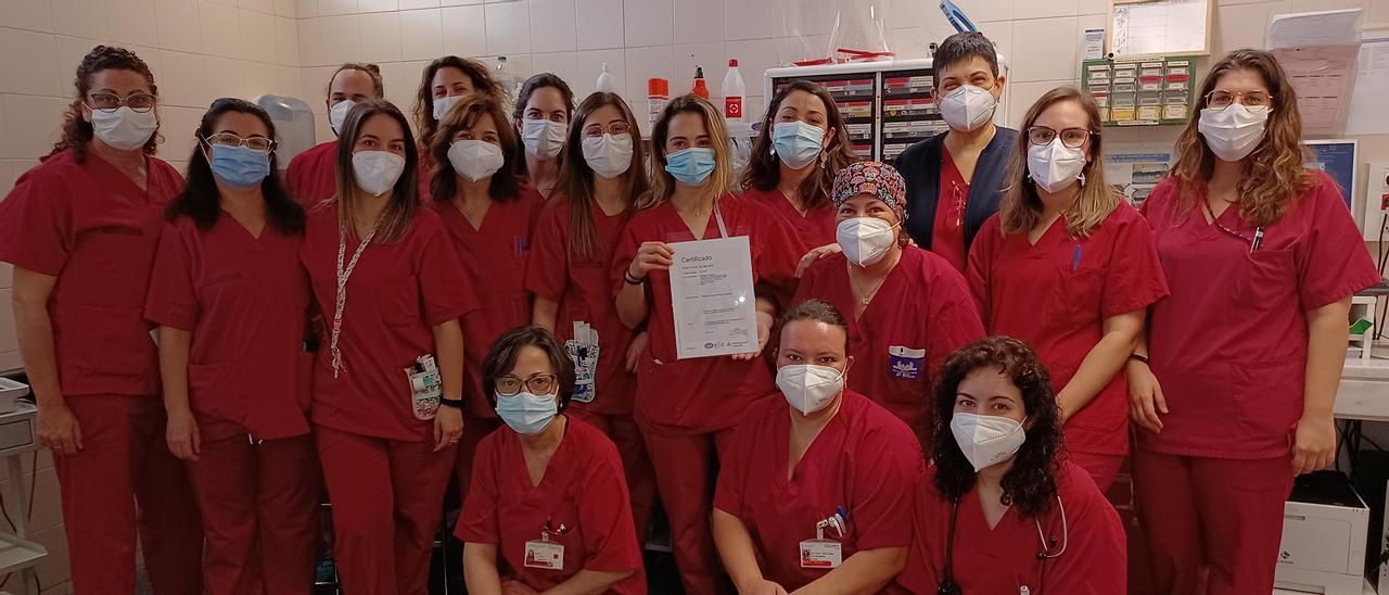 El equipo de Urgencias del Hospital General Universitario de Elda.