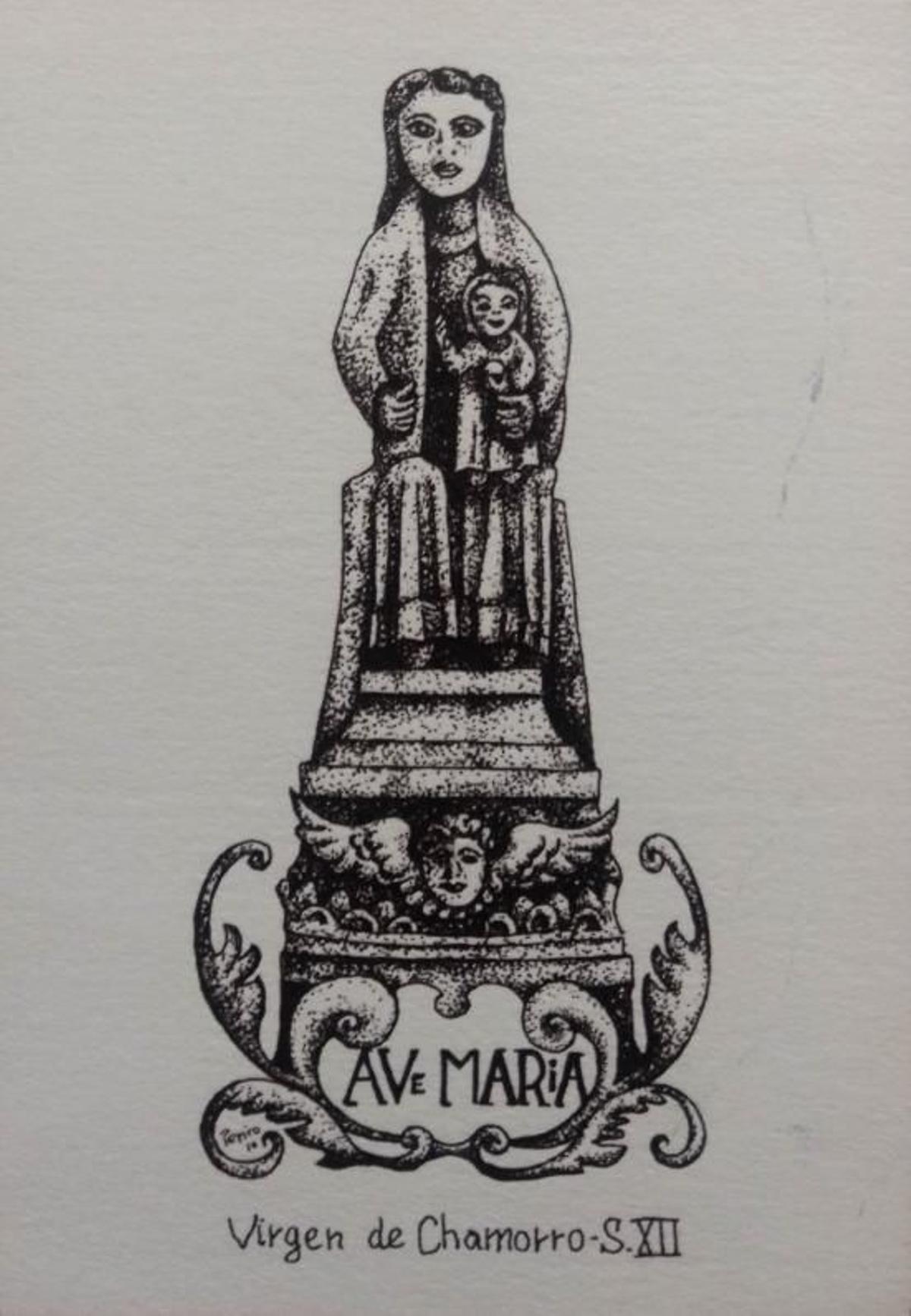 Apariencia original de la Virgen de Chamorro, del siglo XII.