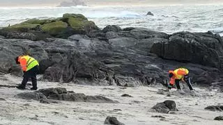 Retirados uns 2.800 quilos de pélets das praias galegas e máis de 6 toneladas doutros plásticos