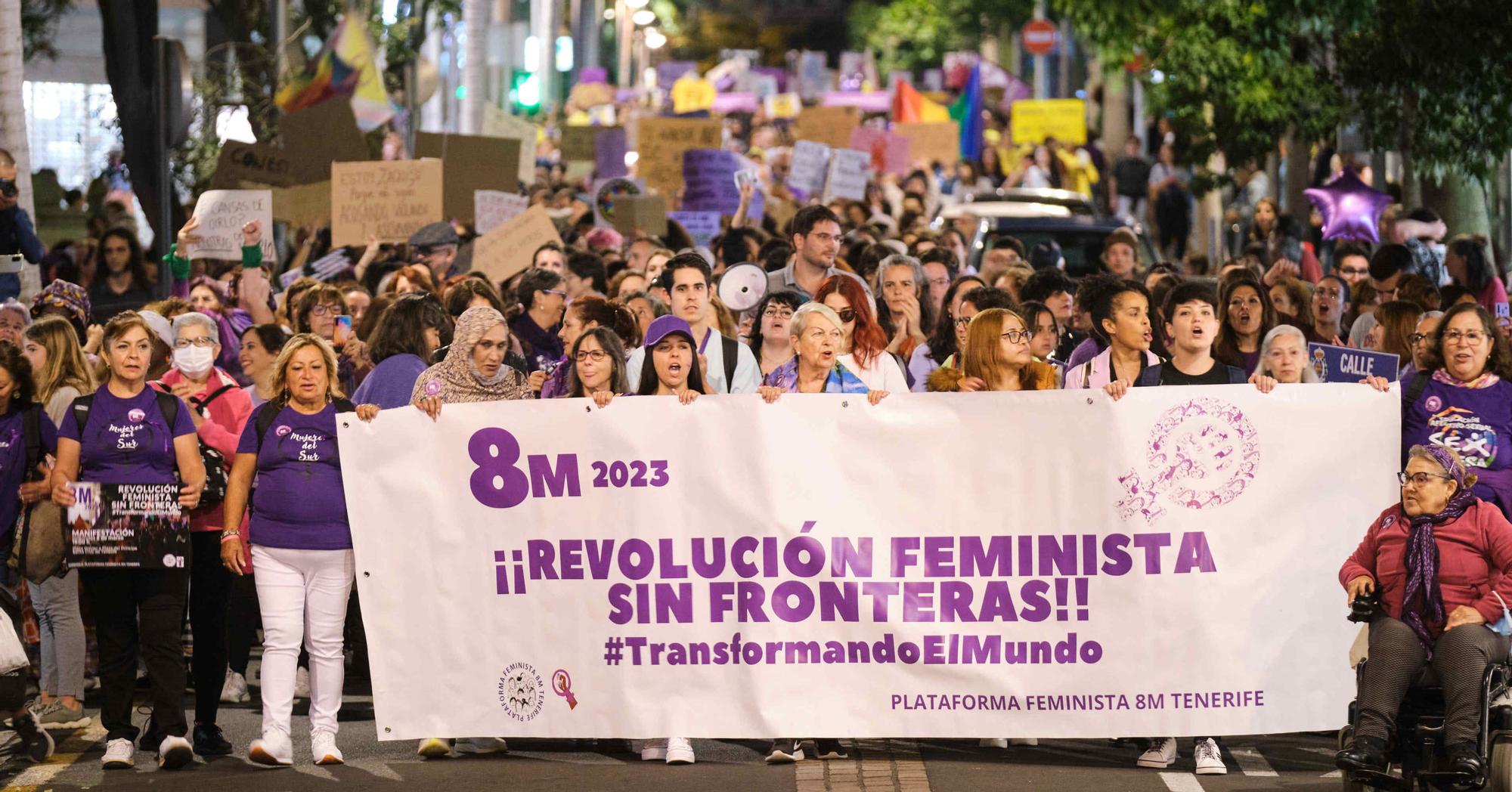 Manifestación por el 8M en Santa Cruz de Tenerife.