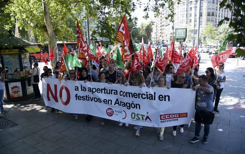 Manifestación contra la apertura de comercios en festivos