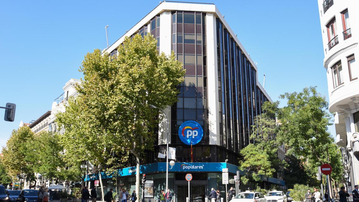 Una imagen de la sede del PP en la calle Génova de Madrid.