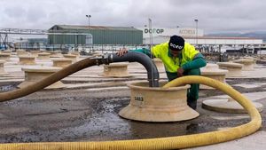 Un operario trabaja en las instalaciones de Dcoop en Monturque.