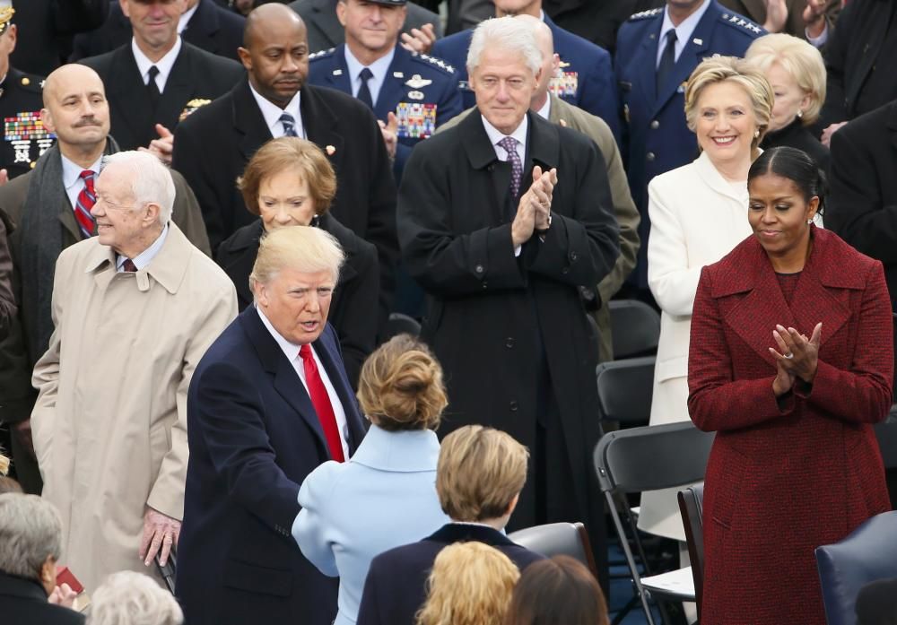 President-Elect Donald Trump greets his wife ...