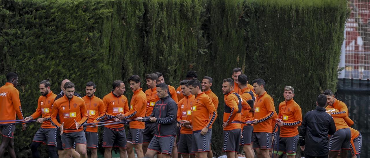 Un entrenamiento reciente del Elche