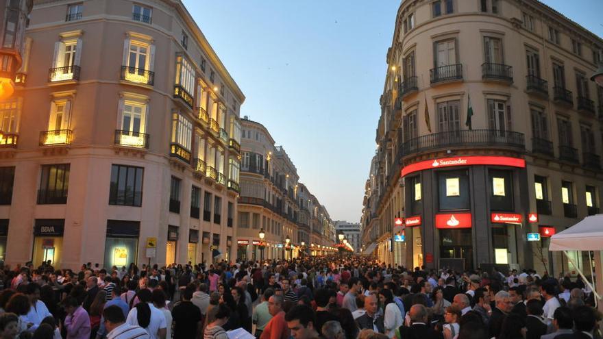 Así estaba la calle Larios por la Noche en Blanco el año pasado.