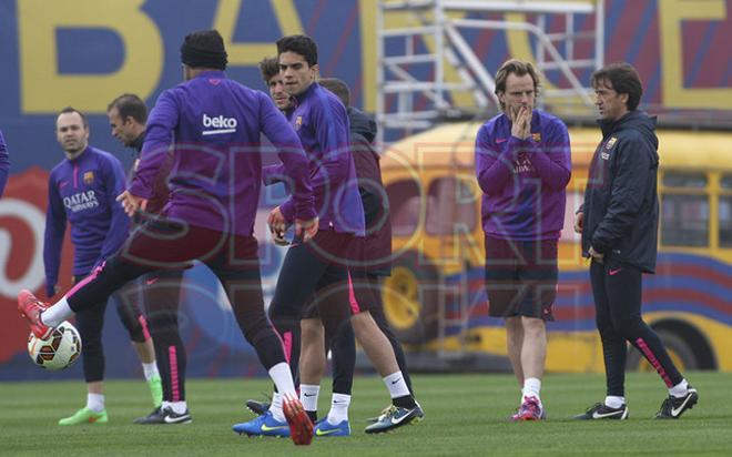 Entreno del FC Barcelona antes del clásico