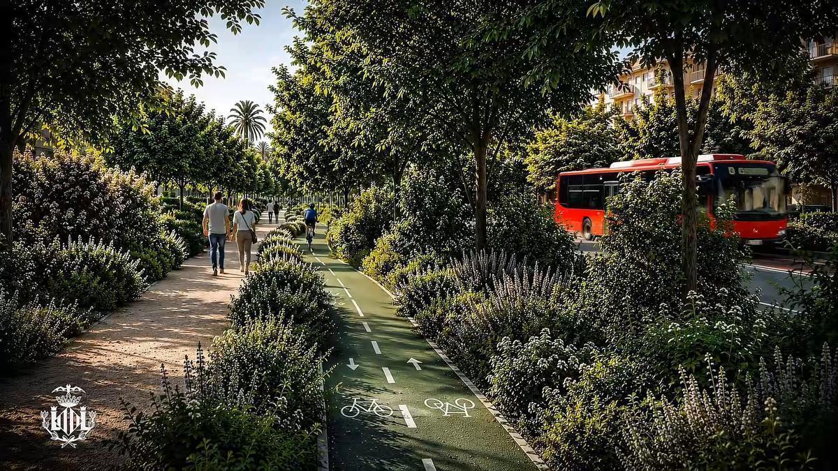 El futuro bulevar García Lorca tendrá dos carriles para coches y uno para transporte público