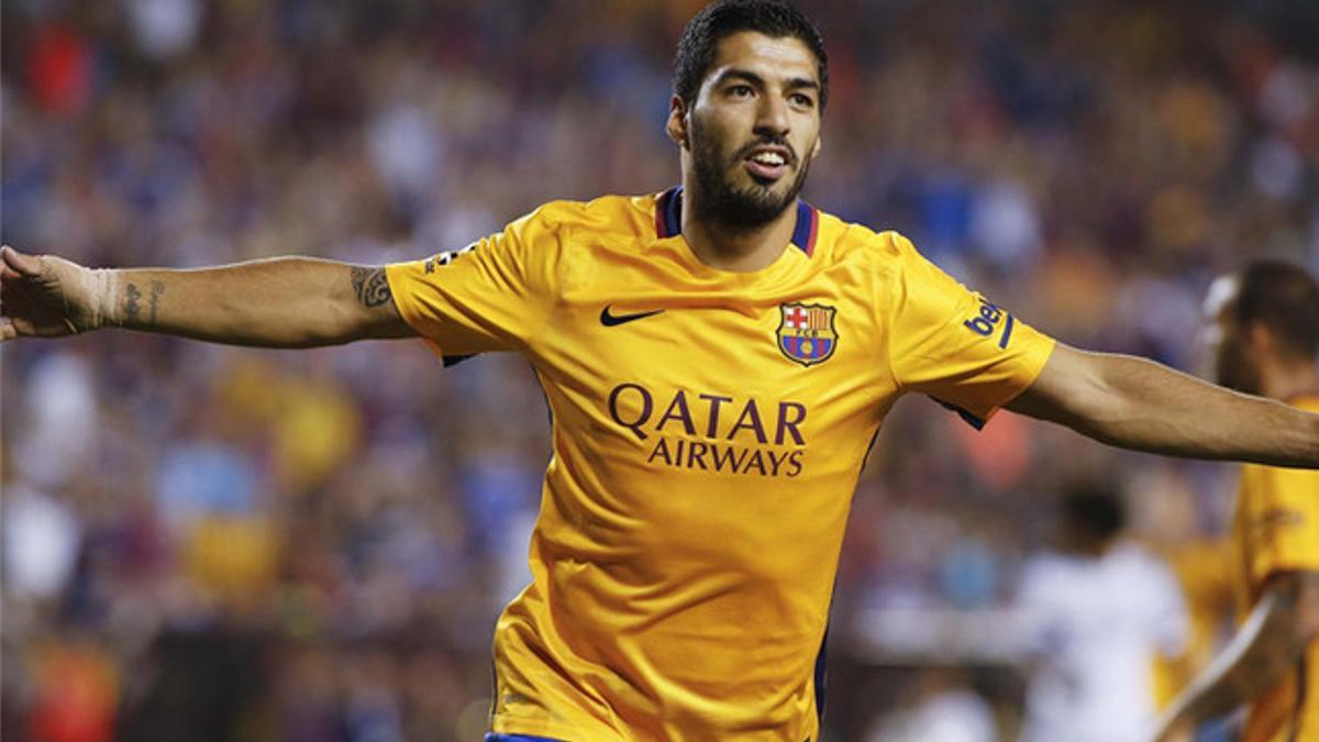 Suárez, celebrando un gol ante el Chelsea