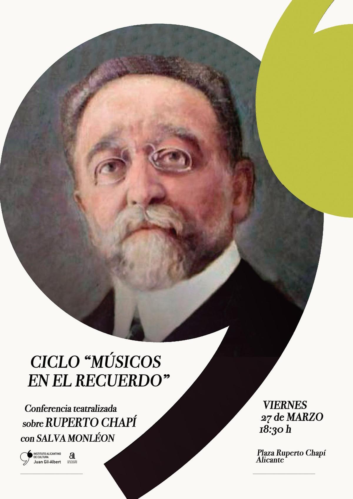Cartel oficial del acto programado dentro del ciclo "Músicos en el recuerdo"