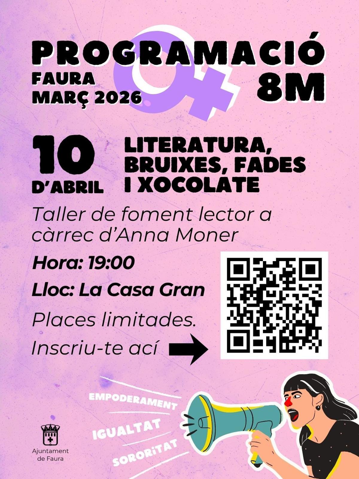 Cartel actividad por el día de la mujer en Faura