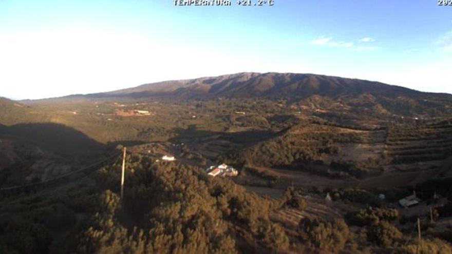 Vista panorámica del incendio registrado en Garafía