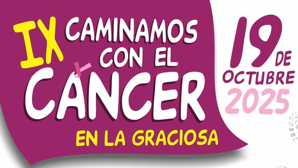 Cartel de la caminata contra el cáncer 2025 de AFOL.
