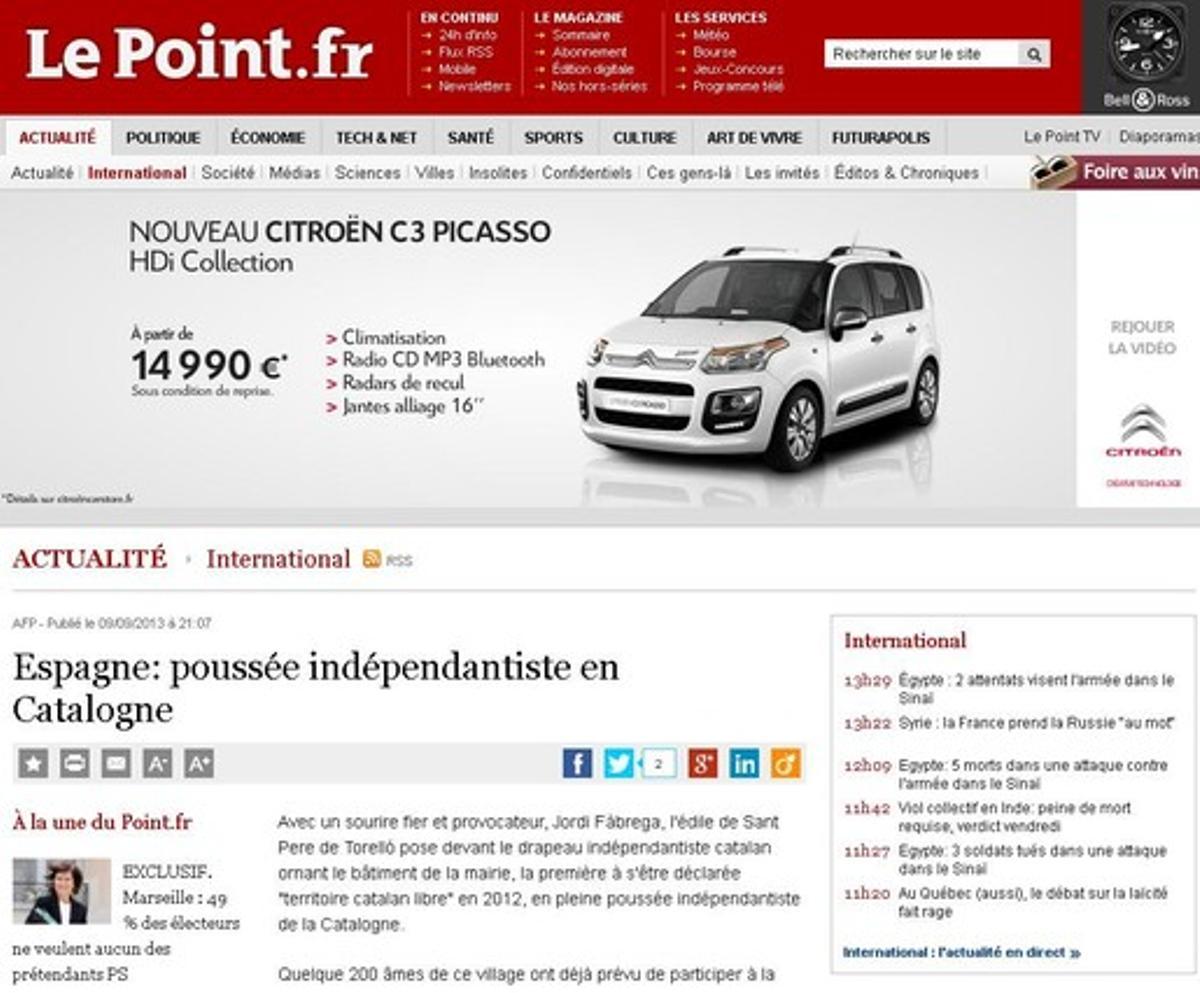 Notícia de la Diada a ’Le Point’. Notícia de la Diada a ’Le Point’.
