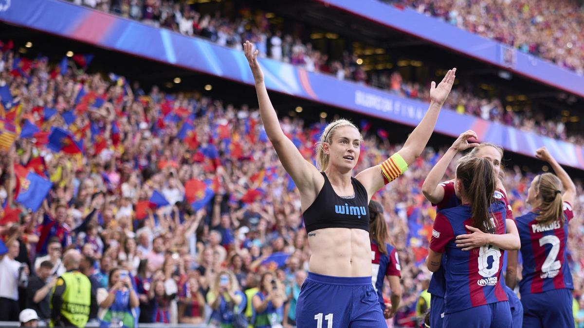 Alexia Putellas durante la final entre el FC Barcelona y Olympique Lyonnais en San Mames.