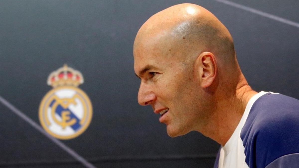 Zidane, en la rueda de prensa previa al duelo con el Barcelona.