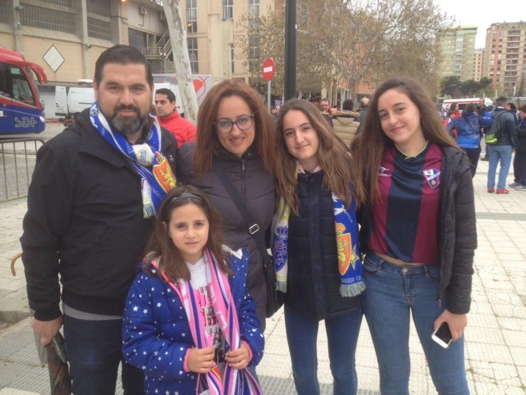 La aficiones del Real Zaragoza y de la SD Huesca volcadas con sus equipos