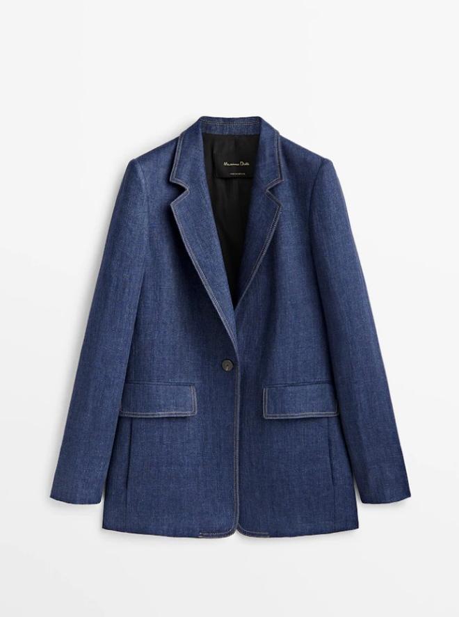 Blazer 'denim' de Massimo Dutti