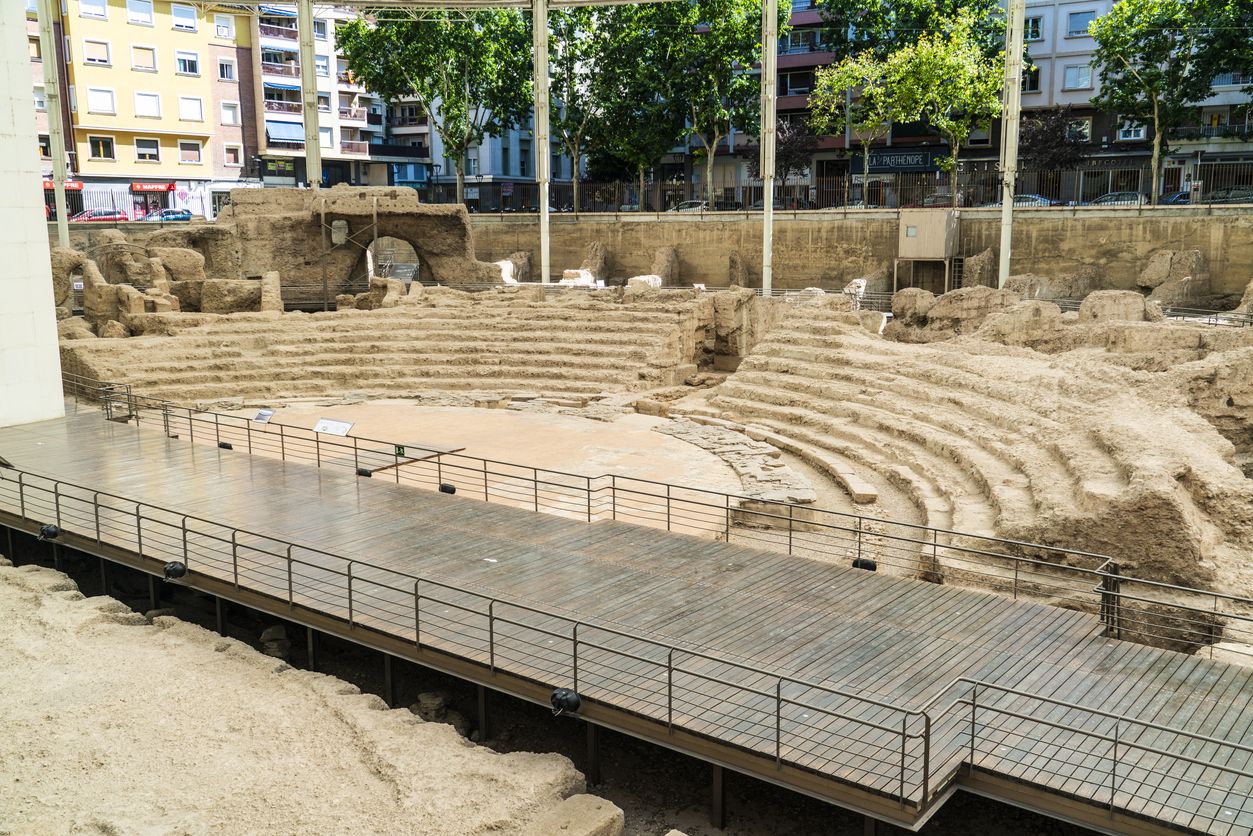 Los restos del Teatro romano de Zaragoza