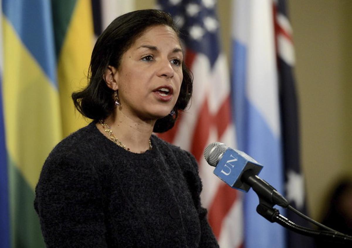 L’assessora de Seguretat Nacional de la Casa Blanca, Susan Rice, en una roda de premsa al Consell de Seguretat de l’ONU, el març del 2013.