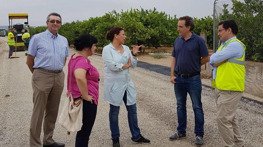 Sandoval visitó ayer las obras de adecuación de los caminos rurales de Bullas y Librilla.