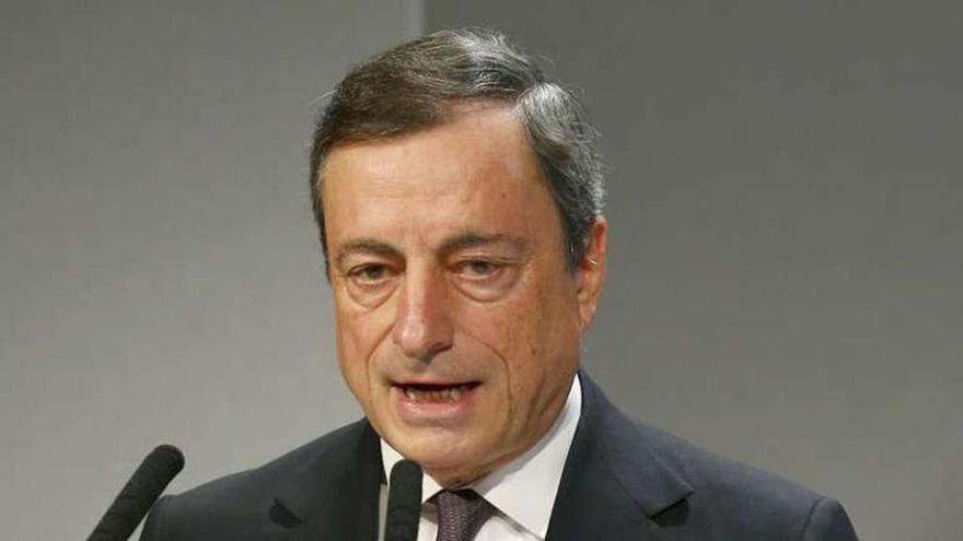 El presidente del BCE, Mario Draghi, ayer.