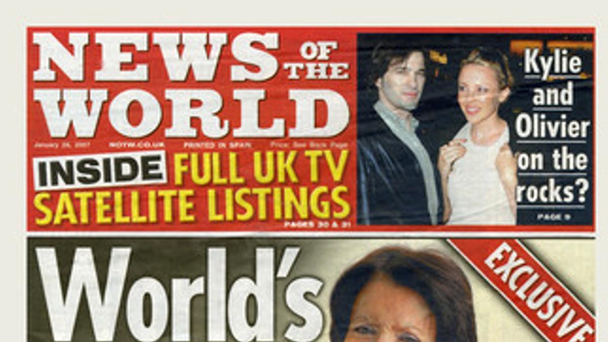 Portada del 'News of the World' de enero del 2007, con el caso de la gaditana Carmela Bousada, que fue madre a los 67 años.