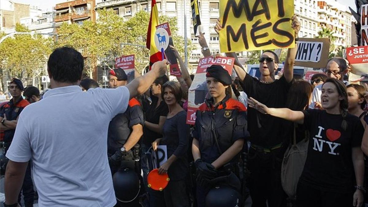 Manifestación antitaurina en la última corrida celebrada en Catalunya, en el 2011.