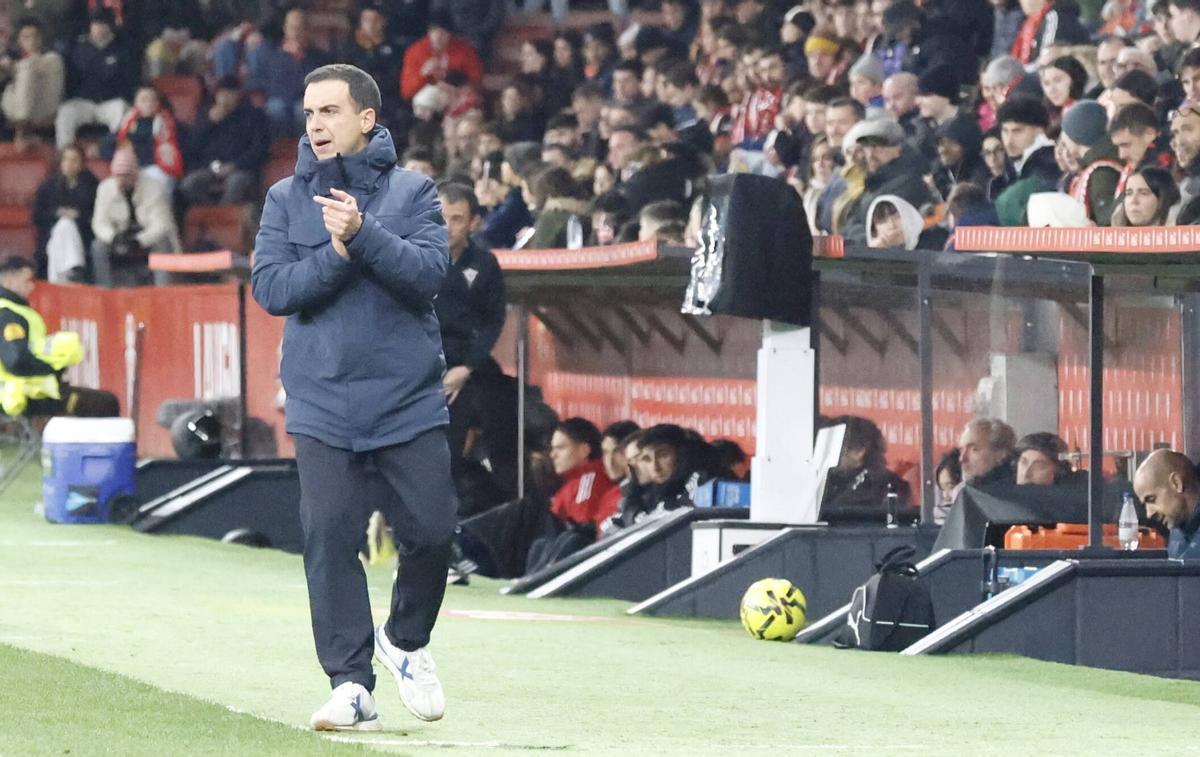 Borja Jiménez, durante el partido ante el Mirandés.