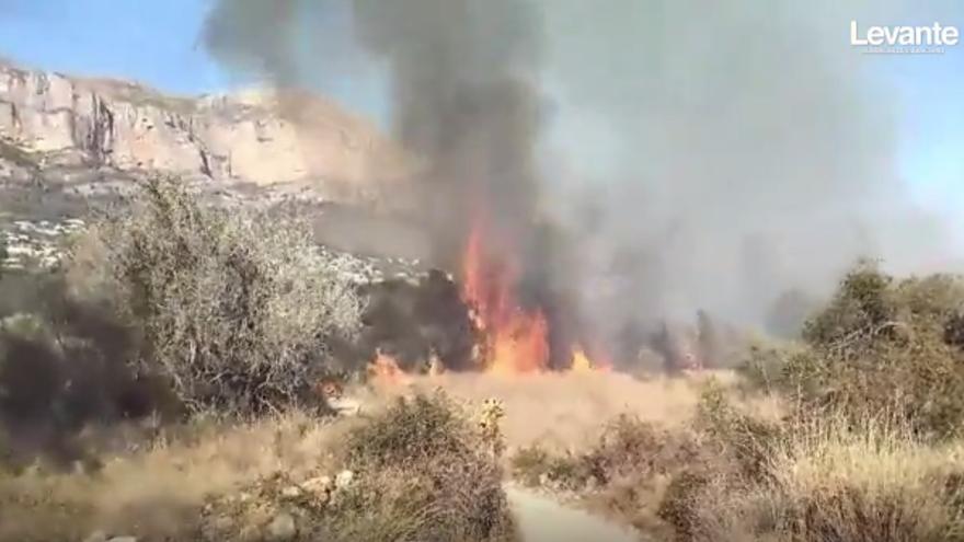 Así ha sido el incendio declarado en Xàbia