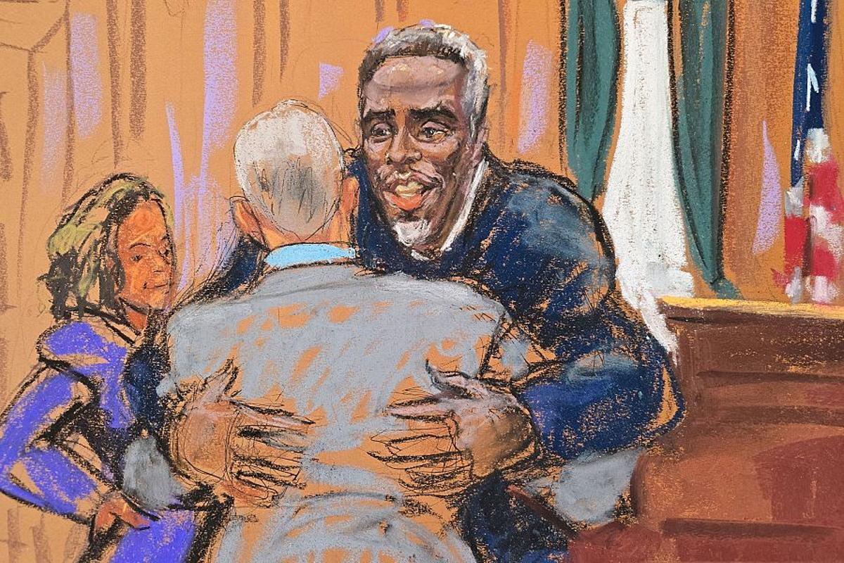 Ilustración del juicio a Sean 'Diddy' Combs.