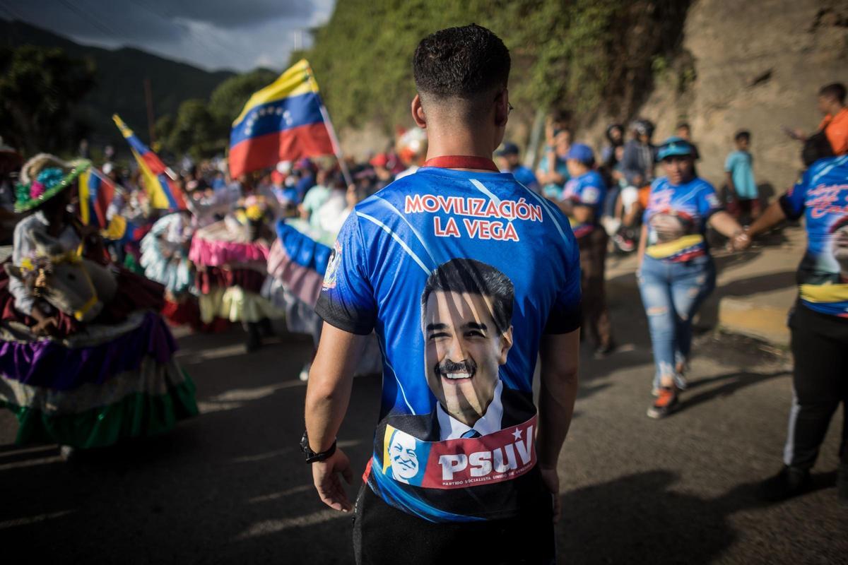 Un simpatizante de Maduro, durante una manifestación en su apoyo en Caracas (Venezuela).
