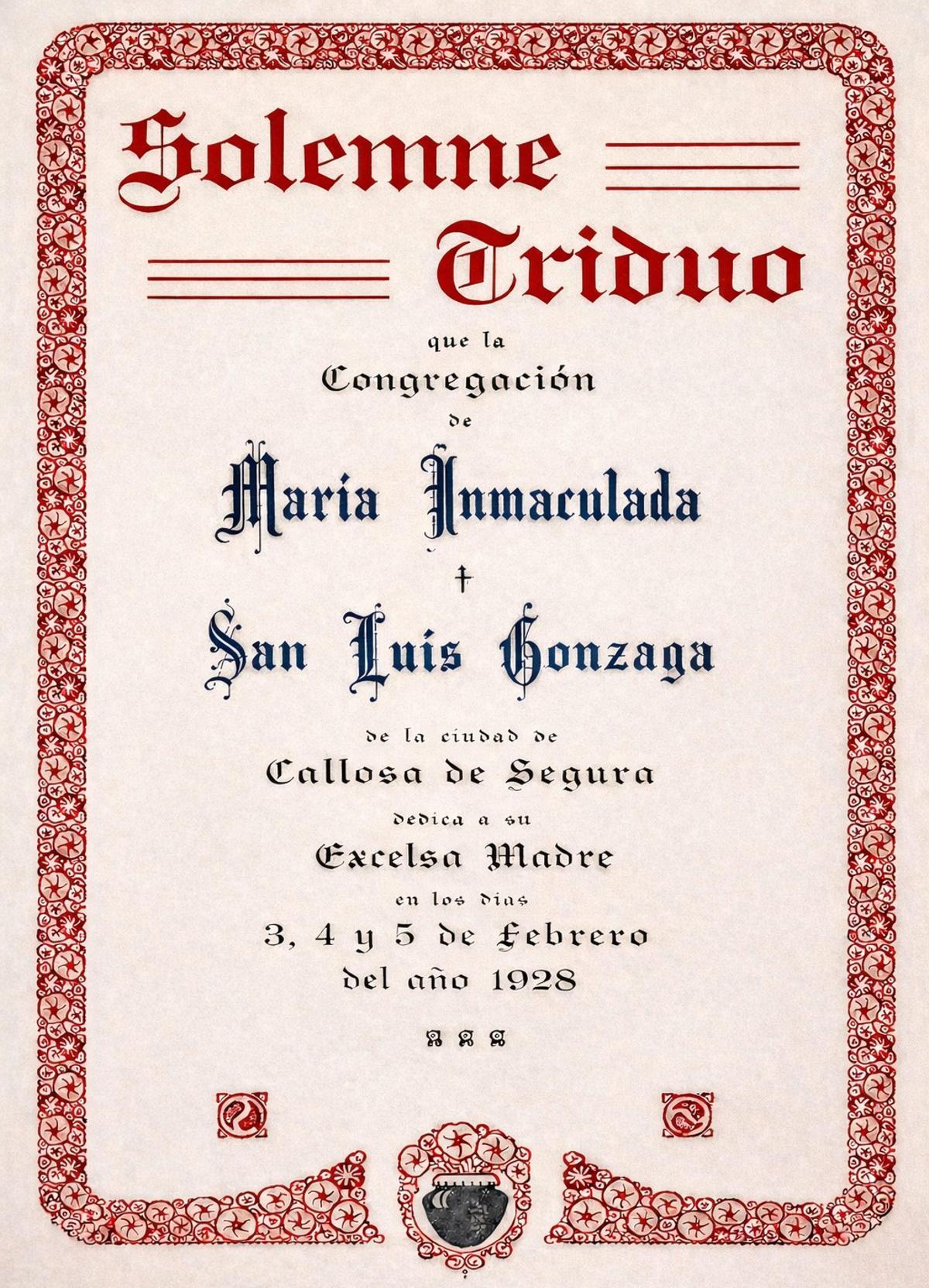 Programas de actos de la Virgen de la Candelaria de 1928.