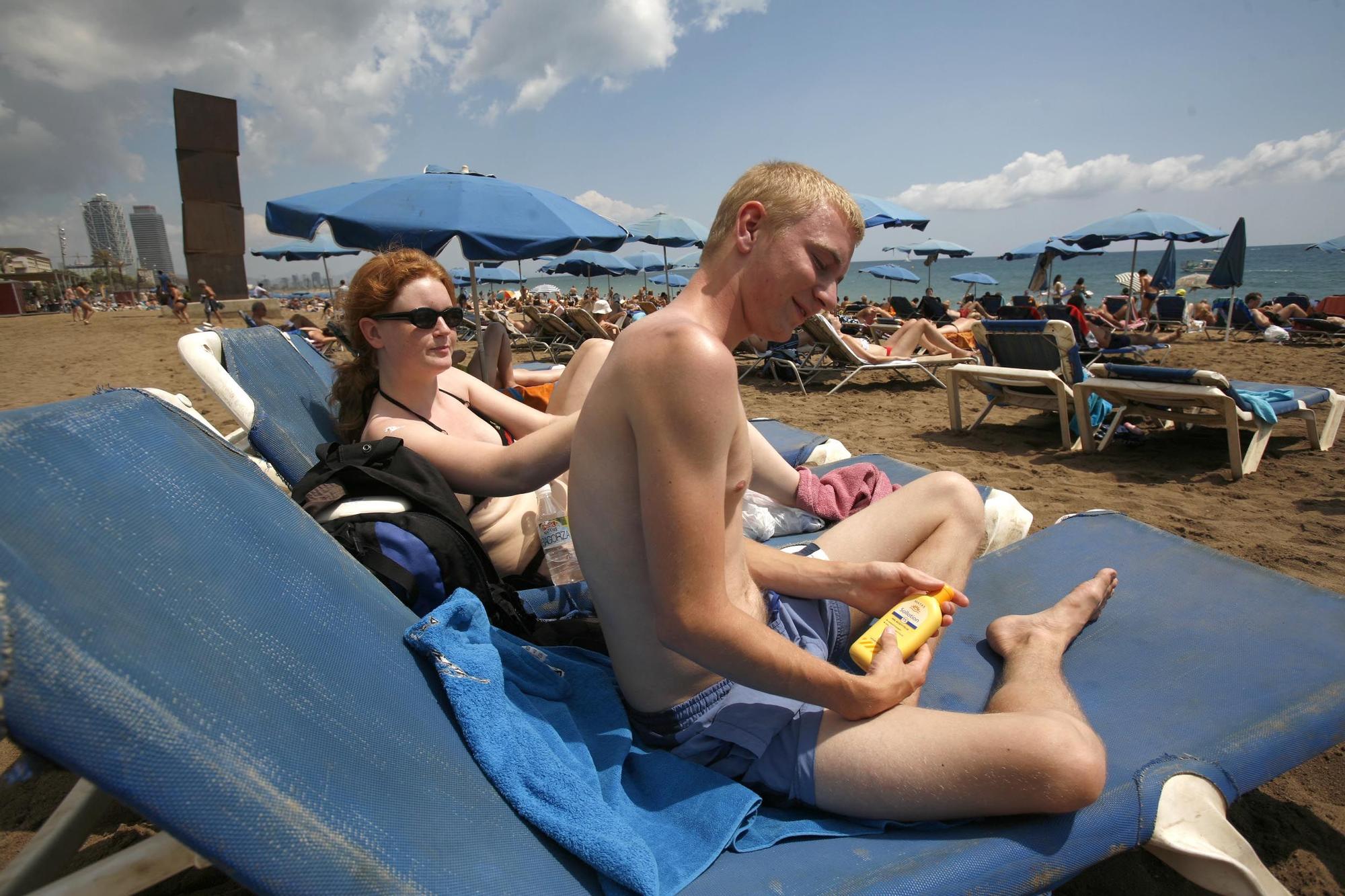 Turistas en playa