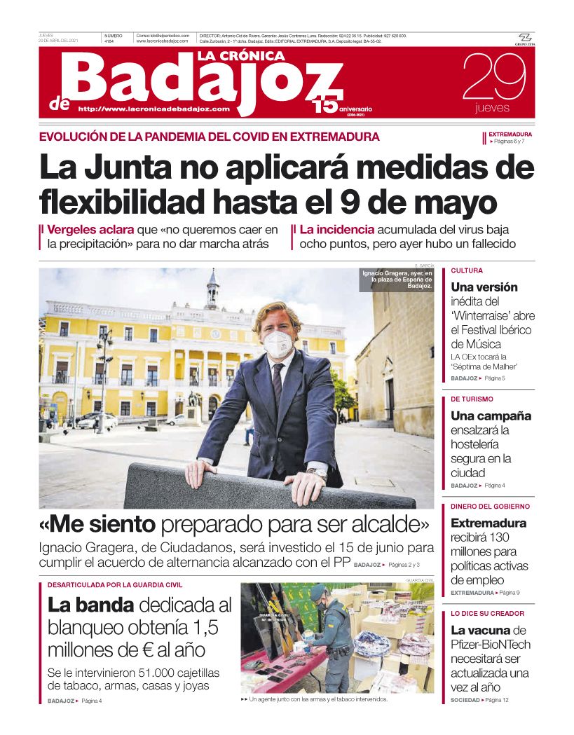 Consulta la portada correspondiente al día 29 de abril del 2021